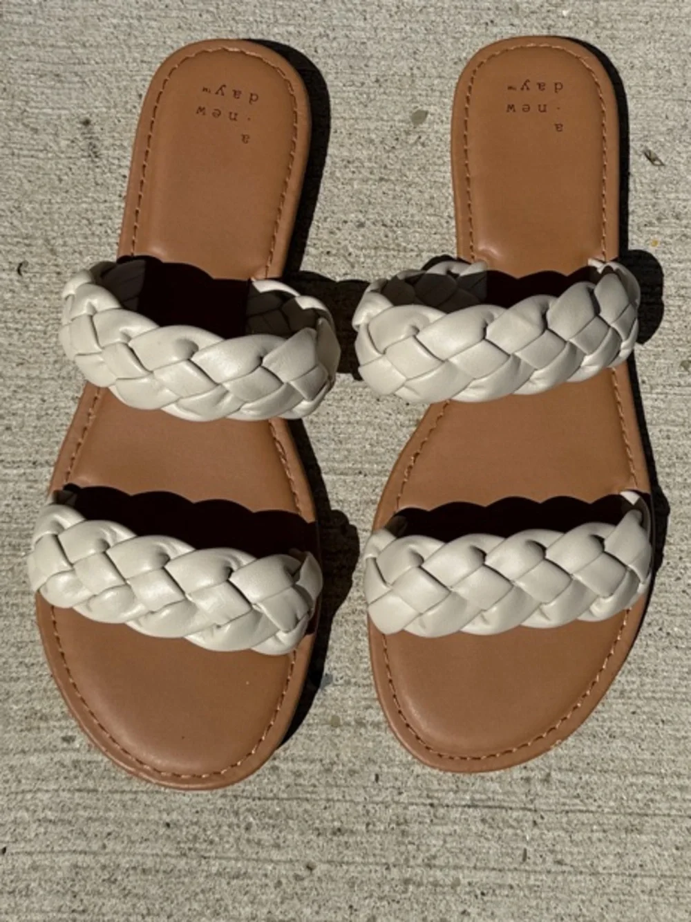 a new day Braided Cream Double-Strap Sandals